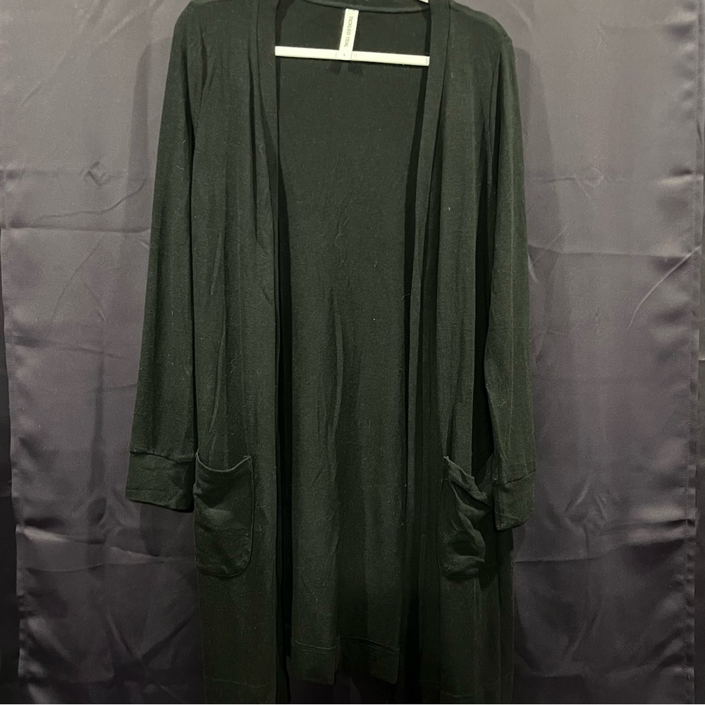 Tickled Teal black cardigan Sz L